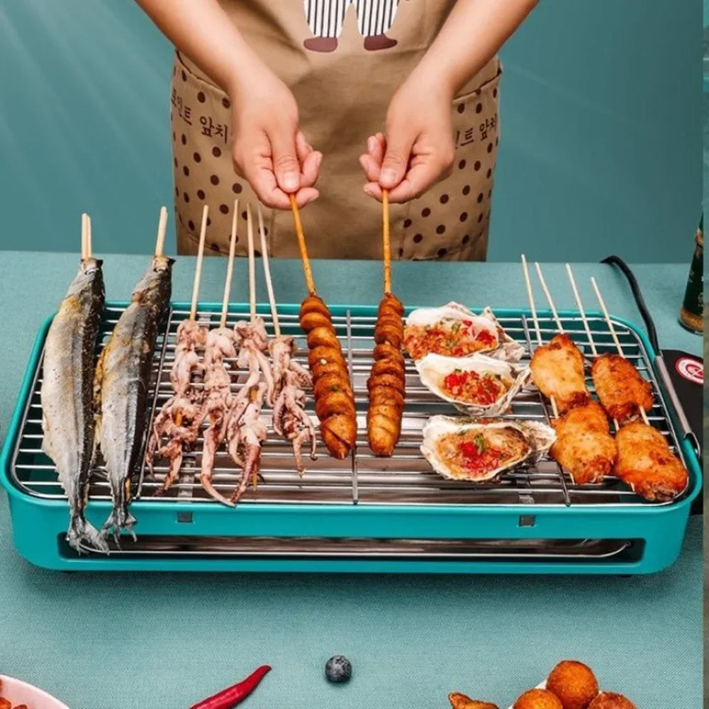 Household Electric Grill with Simple Non-stick Baking Tray and Removable Barbecue Grid  Eletrodomesticos De Cozinha Eletricos