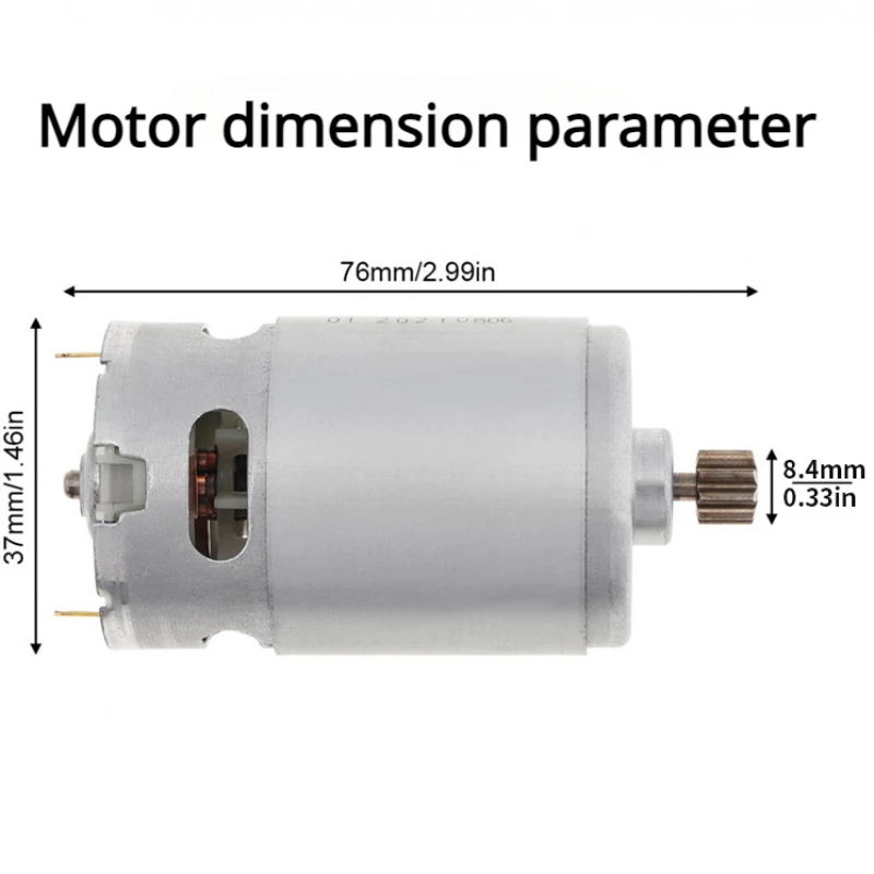 RS550 DC Motor 10.8V/12V/16.8V/18V/21V Micro Electric Motors with 9/11/12/13/14Teeth High Torque Gear Box for Drill Screwdriver