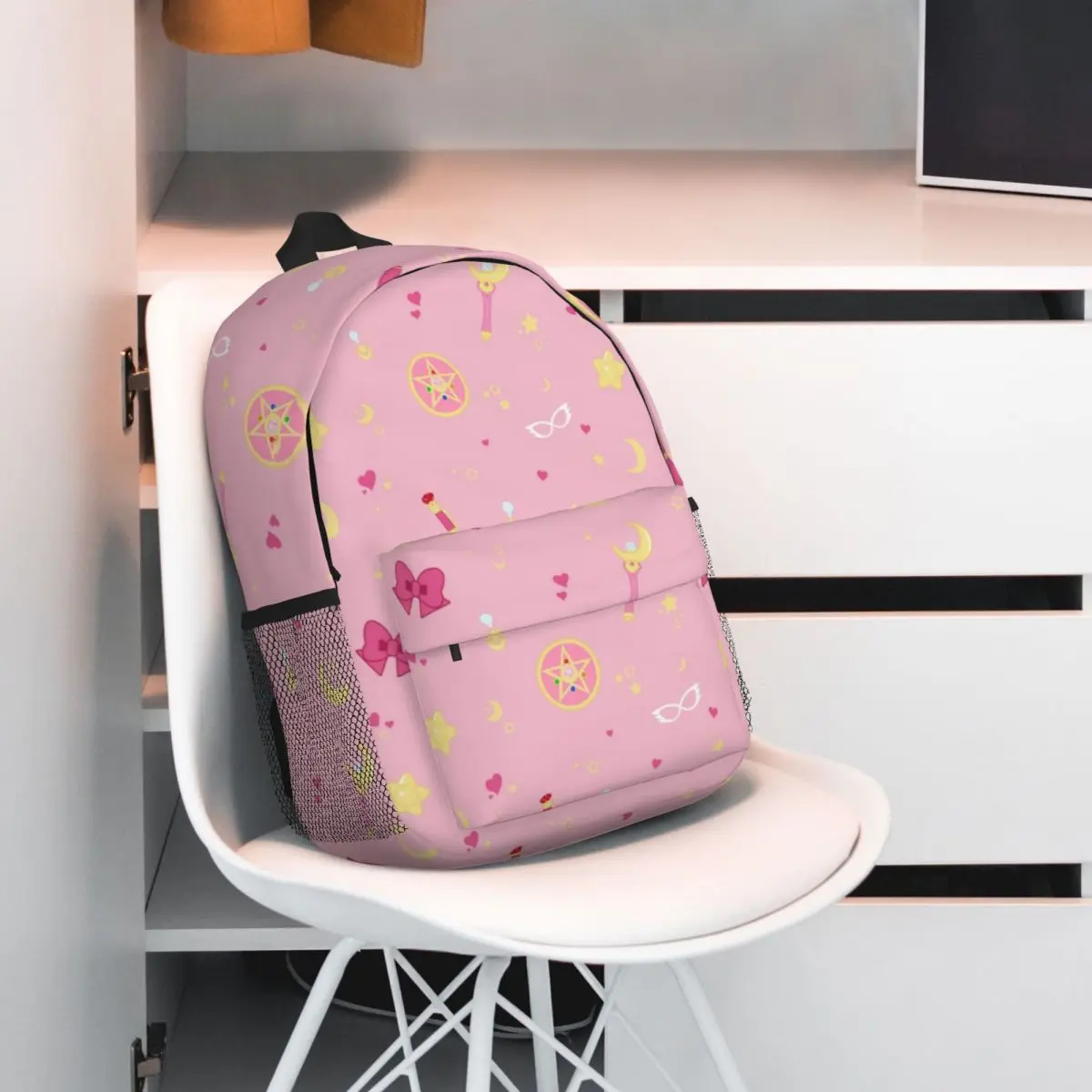 Mochila escolar informal ligera con estampado de Sailor-Moon para la escuela, al aire libre, compras, oficina de 15 pulgadas