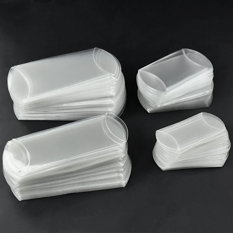 10Pcs Clear PVC Packing Box, Pillow Shape Gift Packaging