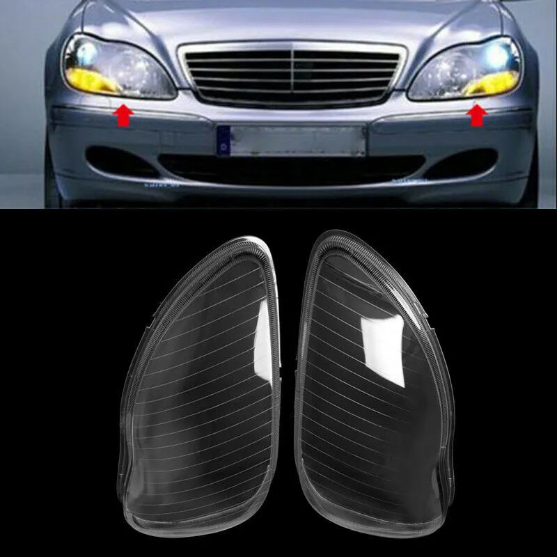 Auto Parts For Mercedes Benz W220 1998-2005 S-Class Headlamp Headlight Lens Cover Left / Right