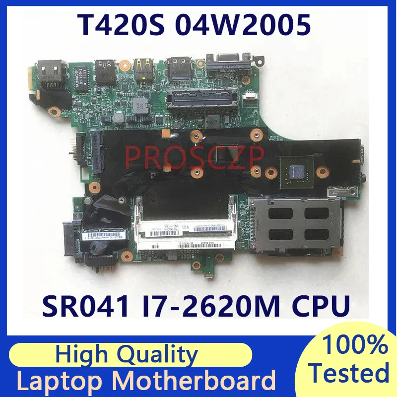 

Mainboard For LENOVO T420S T420SI 04W2005 With SR041 I7-2620M CPU N12P-NS2-S-A1 GT540M GPU Laptop Motherboard 100%Full Tested OK