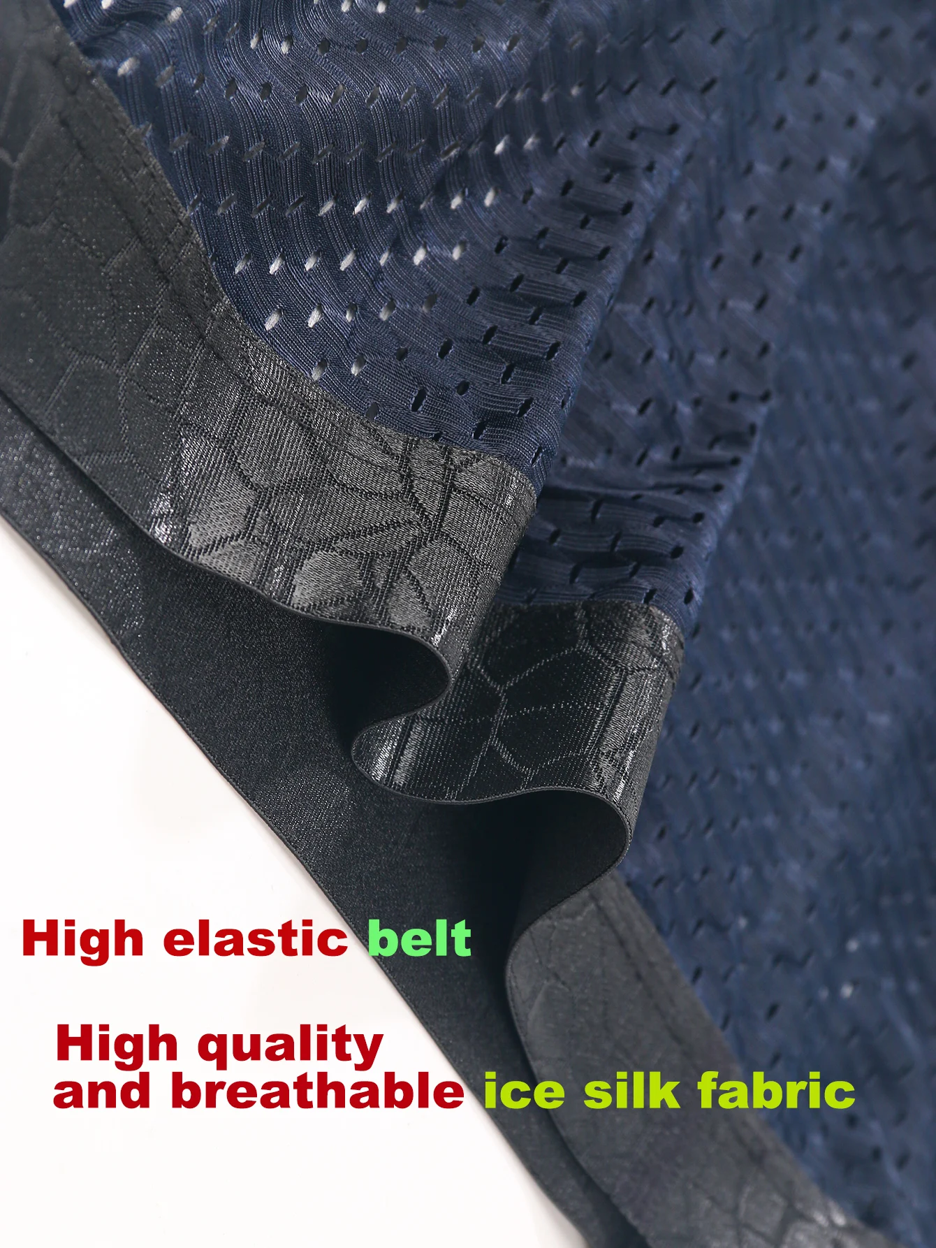 4 قطع شورت بوكسر رجالي بأرجل ممتدة، مصنوع من شبكة مسامية لملائمة رائعة ومريحة. نسيج حرير جليدي، مجوف