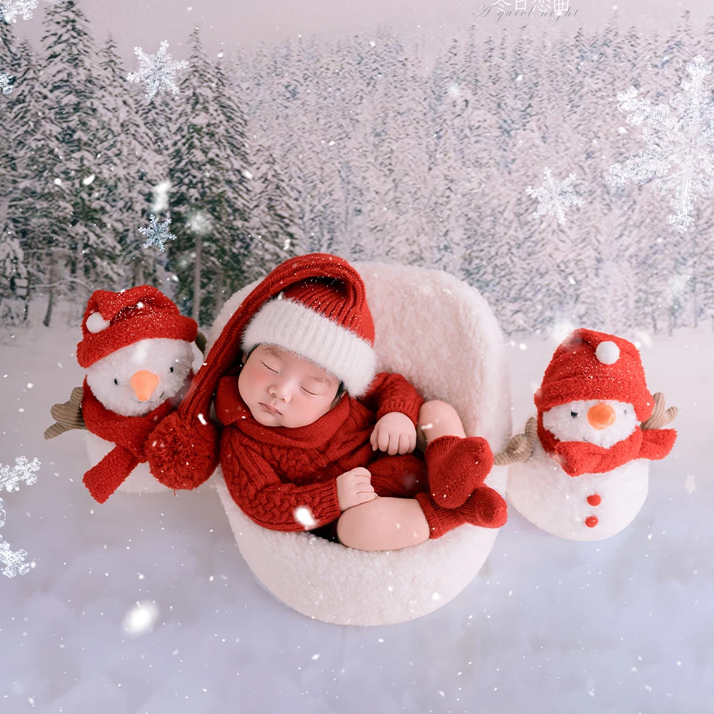 2026 Limited Edition Photography Costumes Winter Love Song Theme Professional Newborn Photography Props Baby Romper Santa Hat