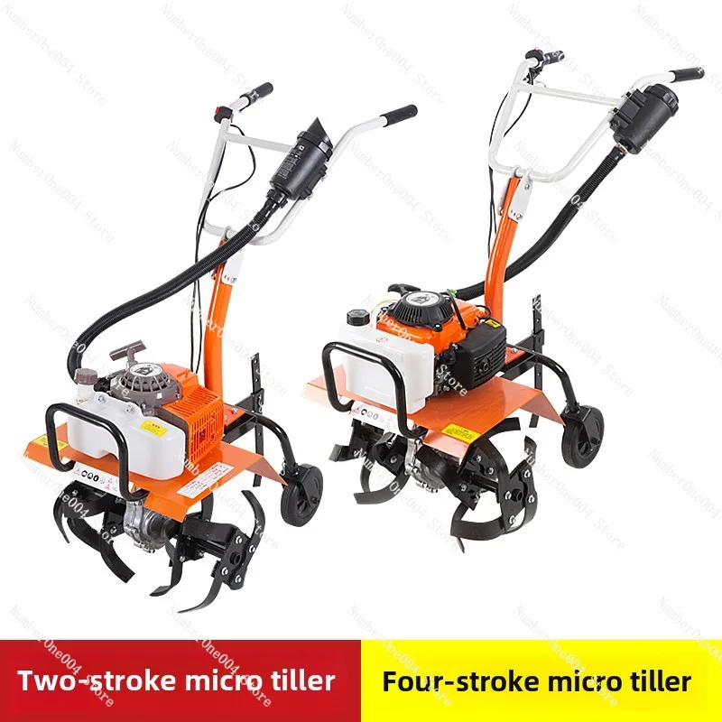 Small Micro Tiller Gasoline Multifunctional Agricultural Soil Loosening, Trenching, Plowing, Plowing, Fallowing, Rotary Tiller