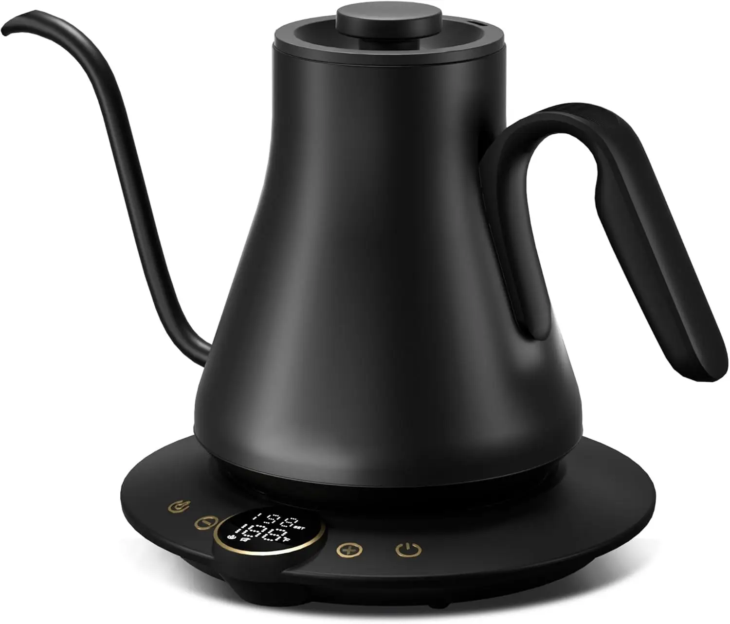 

Gooseneck Electric Kettle with ±1℉ Temperature Control for Pour Over Coffee & Tea, Quick Heating, Stainless Steel, 1500W/0.9L