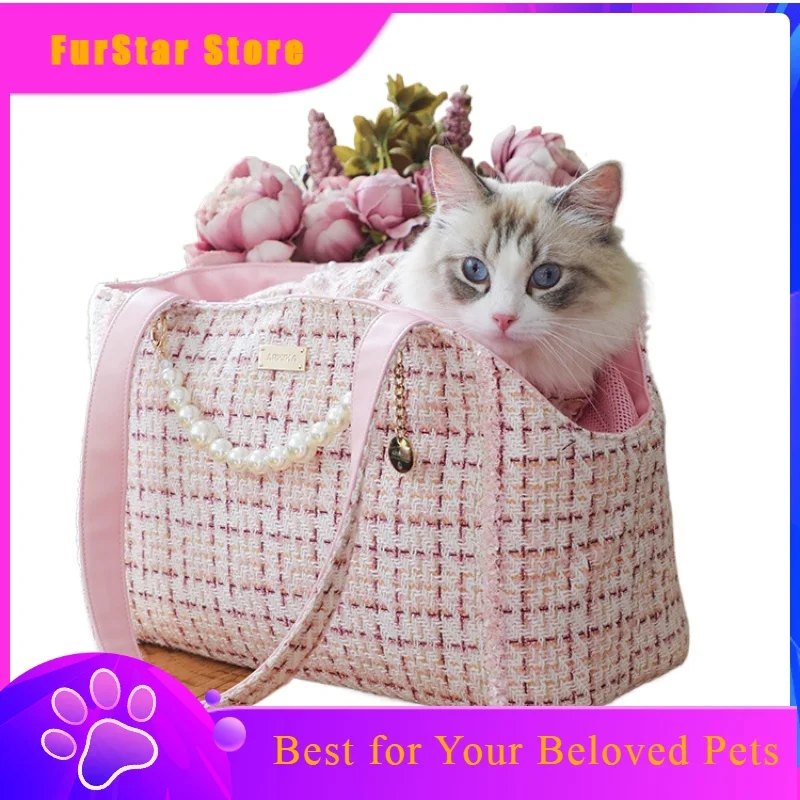 FurStarHigh Quality Japanese Korean Pet Cat Bag Going Out Portable Dog Small Dog One Shoulder Carrying Dog Bag Cat Carrier Backp