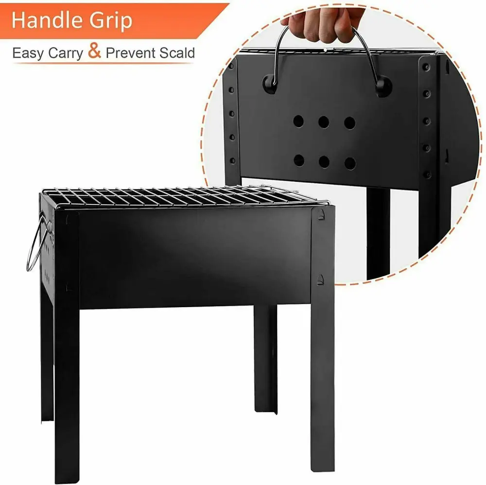 14'' / 20'' Portable Grill Charcoal Barbecue Grill, Detachable Collapsible Tabletop BBQ Smoker Grill Tool for Camping, Picnics