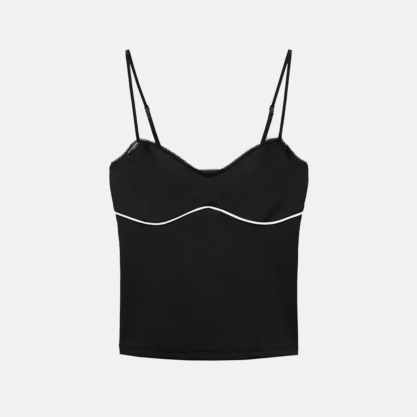 

Z Women's Sweet Knot Trimmed Nylon Blend Top Faionable European Sle Inner Wear for Autumn Season