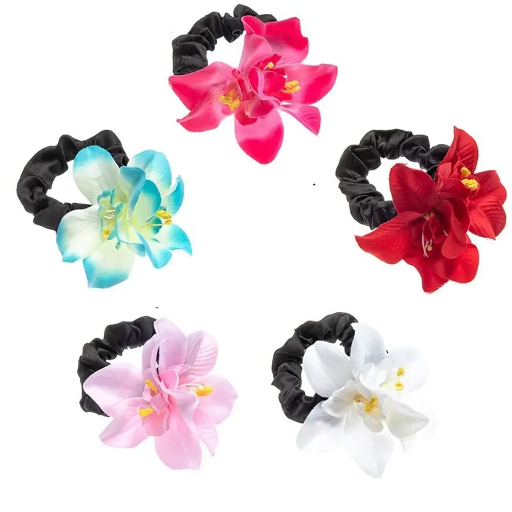 Bohemia Flower Hair Rope Ponytail Holder Bohemian Style Elastic Hair Band Seaside Vacation Headwear Korean Style