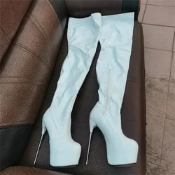 SDTRFT Ladies Shoes Pole Dance 19cm Thin Heels Stiletto Over The Knee Long Boots Platform Women Pumps RED Cosplay Botas Mujer