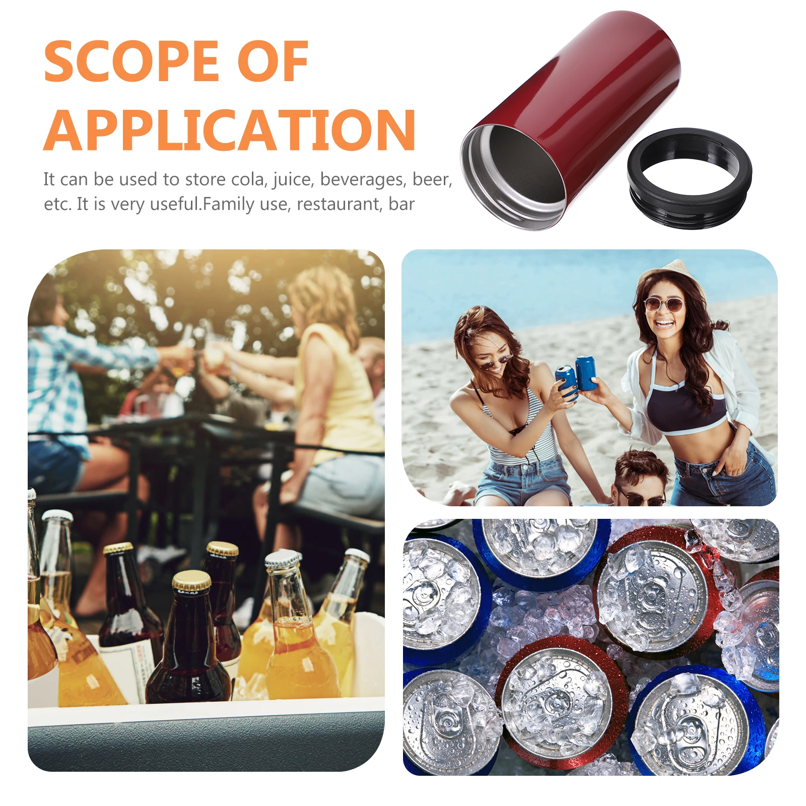 

Beer Bottle Practical Beer Bottle Cover Stainless Steel Cooler Tumbler Cup Beverage Can Cover Heat Cold Keeper Practical Holder
