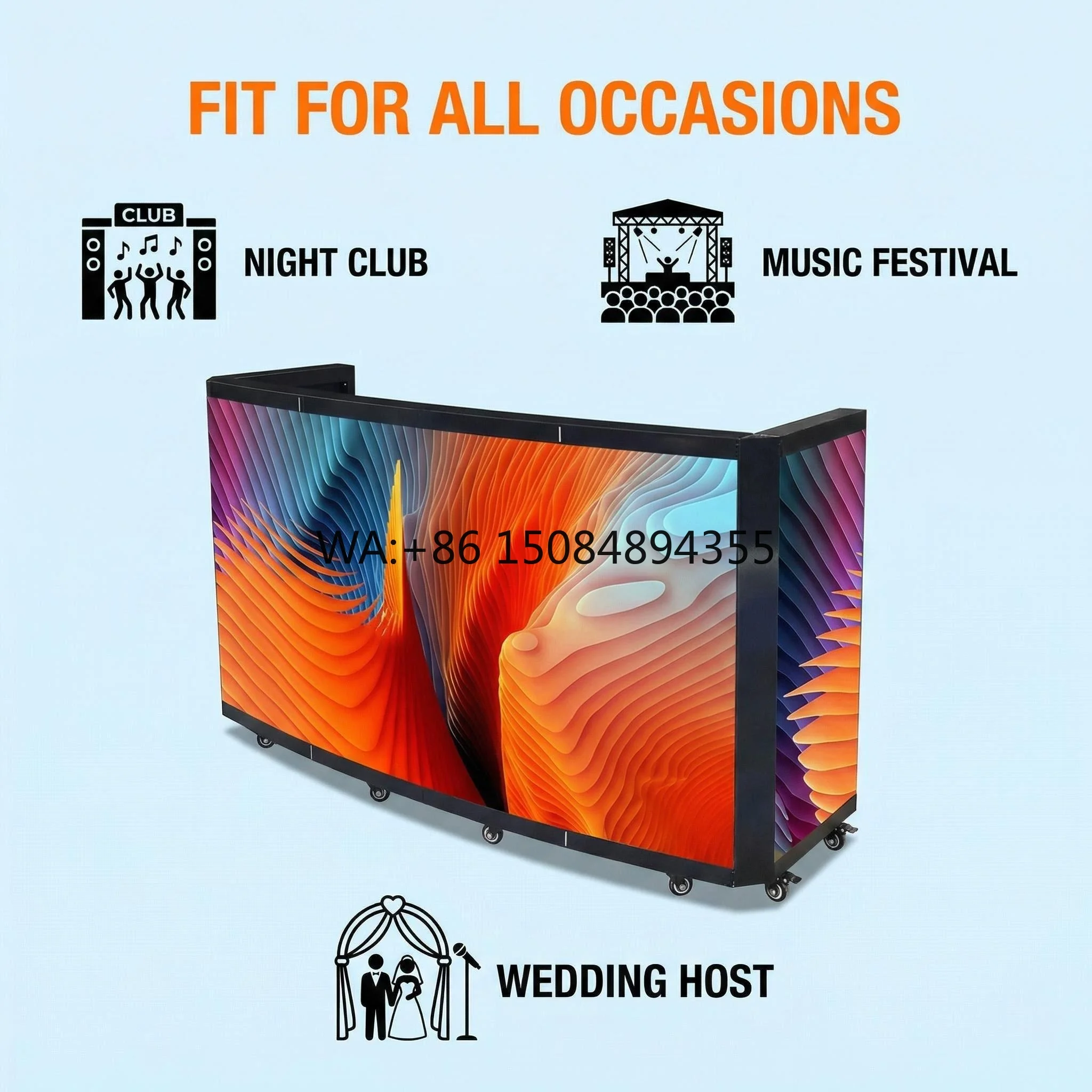 

Factory Wholesale P3.91 LED DJ Booth Rental Grade Mobile Screen 5000cd Brightness IP65 Waterproof 5 Year Warranty for AV Company