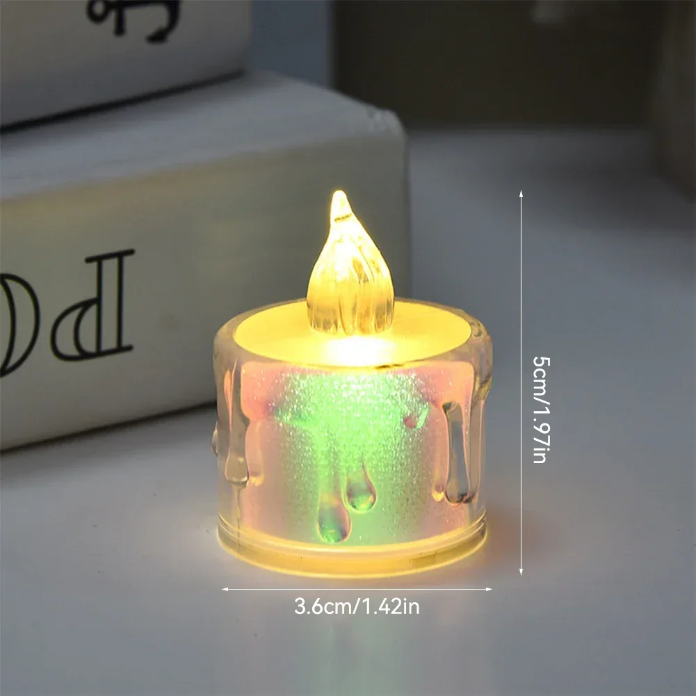 12/24/48 шт. светодиодные свечи, беспламенное акриловое стекло, мерцающая батарея, поддельная чайная свеча для свадебной вечеринки, рождественский домашний декор