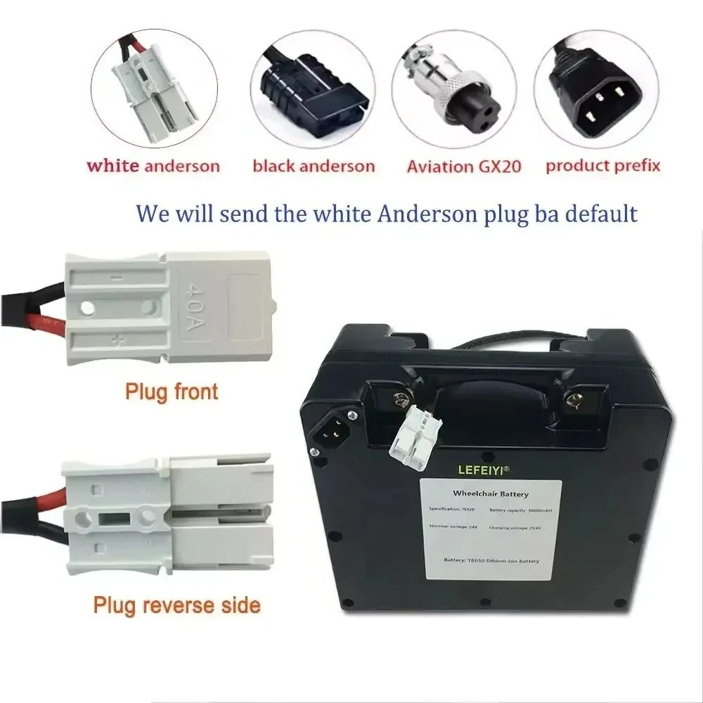 

24V 30000mAh 18650 Lithium Battery Pack 29.4V 30Ah For Electric Wheelchair Battery