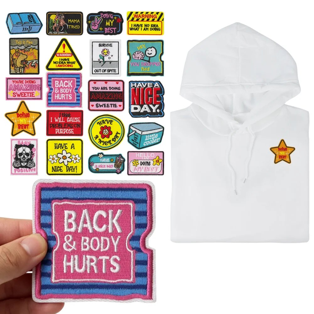 

Letters Refrigerator Embroidery Patch DIY T-shirt Backpack Hat Jeans Sewing Decor Repair Sticker Sewing Applique Accessories