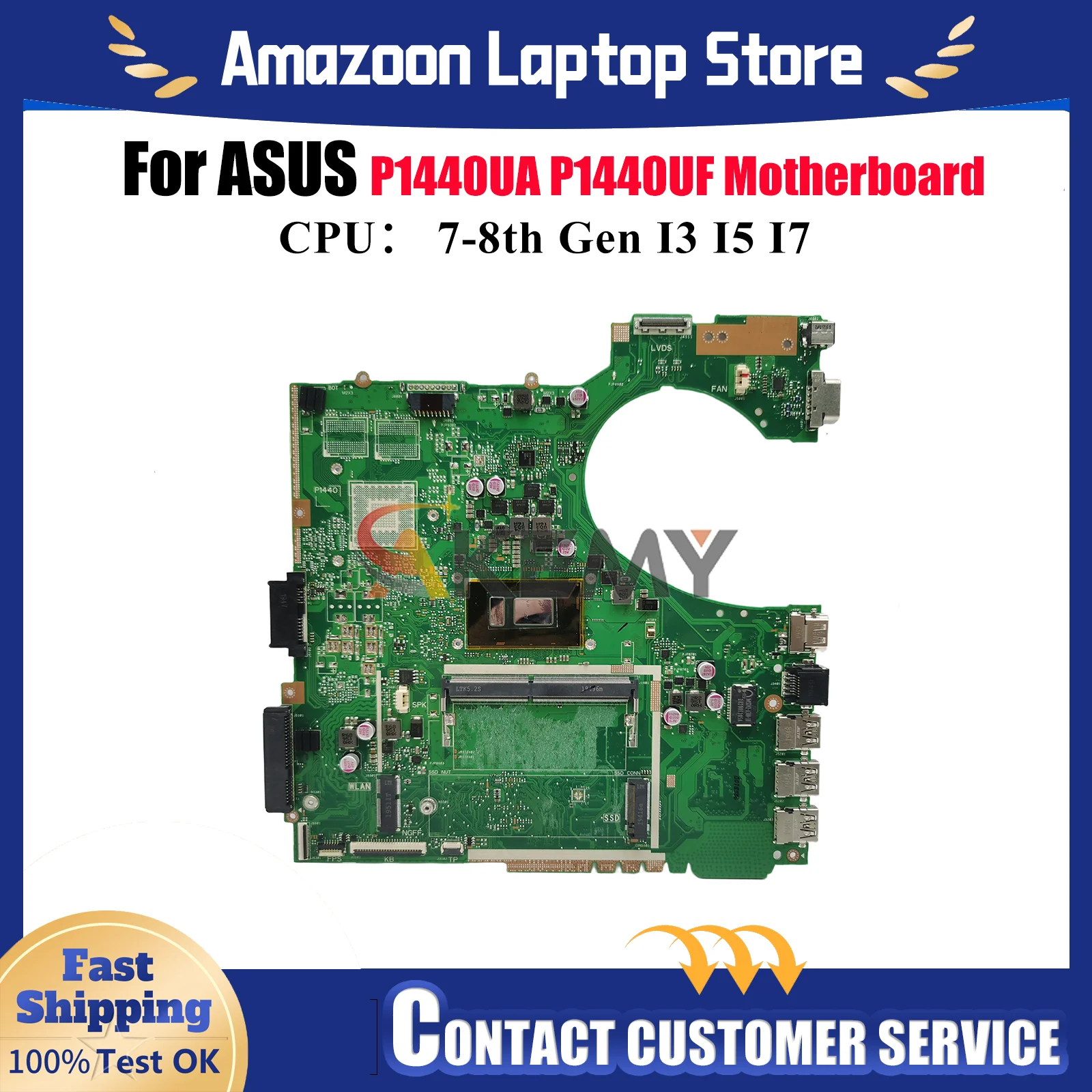 

P1440UA Laptop Motherboard For ASUS ProArt P1440UA P1440U P1440UF Notebook Mainboard With I3 I5 I7 CPU 100% tests OK fast ship