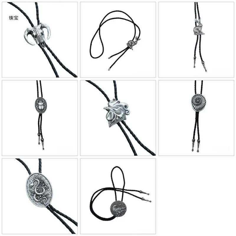 X5QE Delicate Animal Bolo Tie for Girl Formal Meeting Carnivals Party Man Teen Shirt Sweater Costume Gentleman Necktie