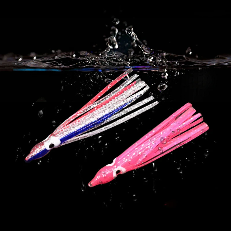 5 قطعة لينة مضيئة الأخطبوط الحبار التنانير إغراء 5-12 سنتيمتر سيليكون التونة متجنب الحبار القفز الصيد البحري توهج المطاط الطعم الاصطناعي #6