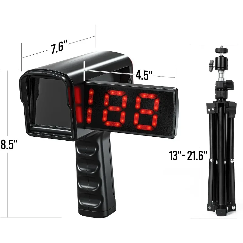 home.Speed Sensors Baseball Speed Training Equipment with LED+LCD Larger Display, Handheld or Hand Free Speed Radar Gun