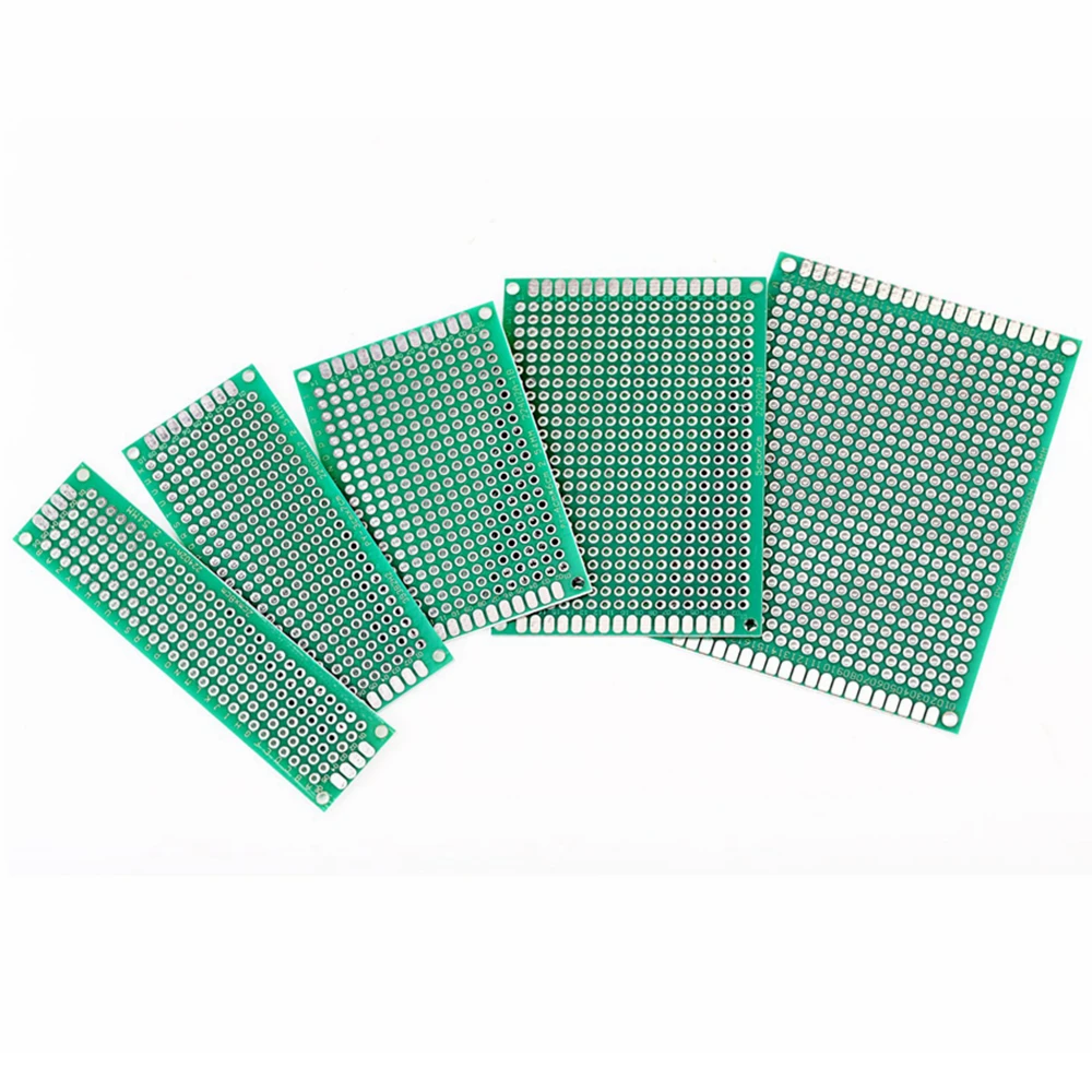 

5 Pcs PCB Double Sided Prototyping PCB Boards Kit 7 Size Universal Perforated Printed Circuits Boards for DIY Soldering