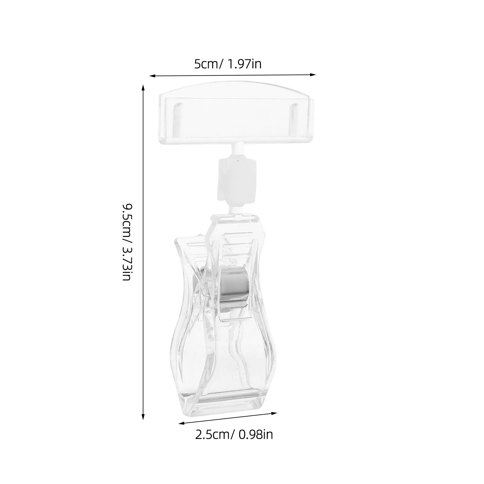 20Pcs Plastic Clear Rotatable Sign Holder Clip Label Holder For Retail Store Display Shop Manager Transparent