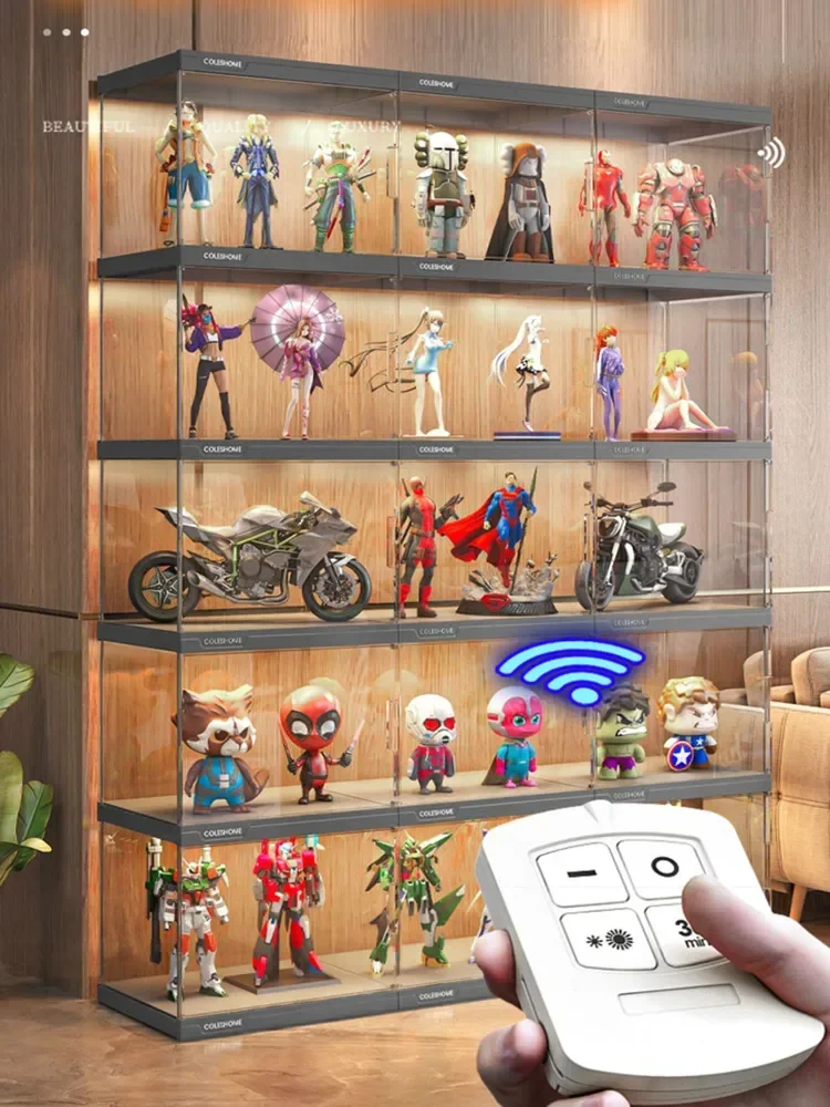 Office Display Cabinet, Model Display Shelf, Transparent Dust Doll Storage Box, Collectibles Decoration, Household Display Box