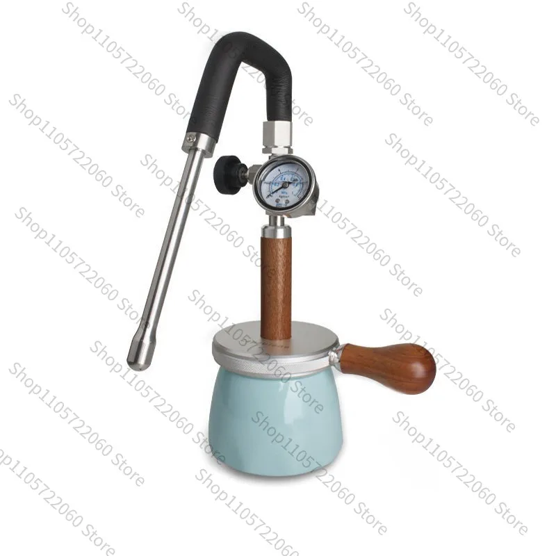 Portable 450ml Steam Milk Frother 4Bar Pneumatic Latte Art Maker for Camping Outdoor Coffee Accessory