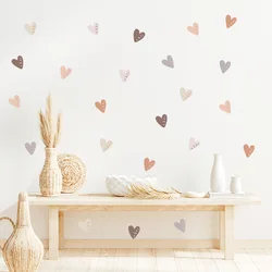 24pcs Boho style Wall Decal for Girls Bedroom Boho Rainbow Heart shape Wall Art Stickers Children Baby Room Nursery home decor