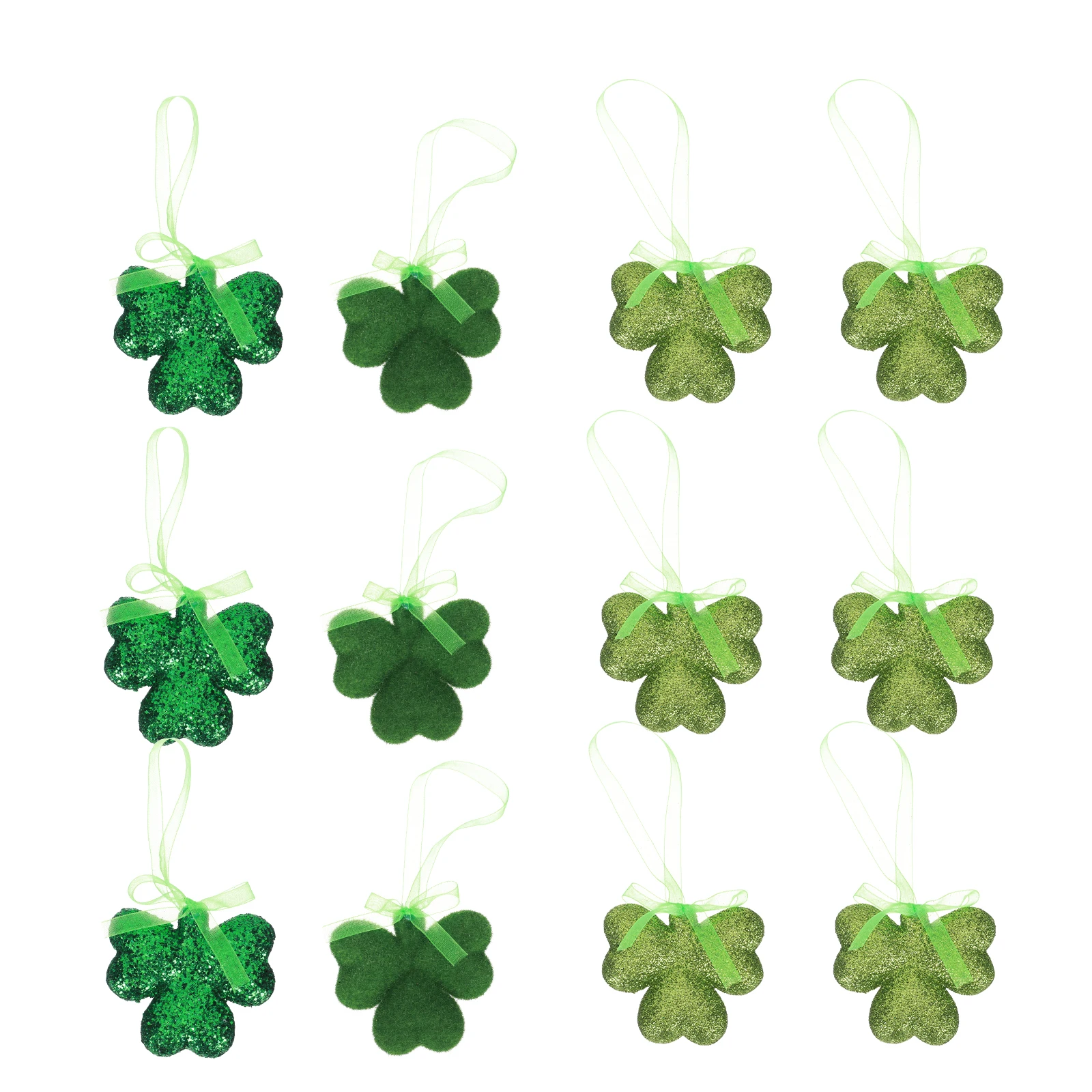 

24Pcs St Patricks Day Foam Clover Pendants Lightweight Hanging Decor Shamrock Ornaments Party Decoration Favor Items
