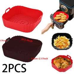 Reusable Airfryer Pan Liner Accessories Silicone Air Fryers Oven Baking Tray Pizza Chicken Airfryer Non-stick Silicone Mould