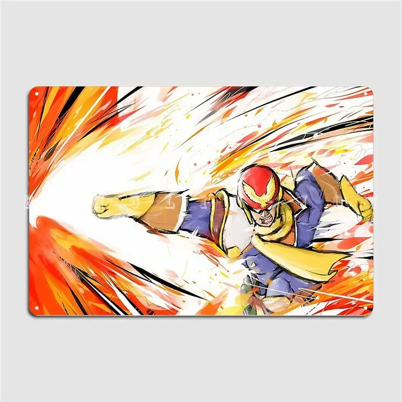 Captain Falcon Falcon Punch Metal Plaque Poster Wall Plaque Designing Pub Garage Pub Tin Sign Posters