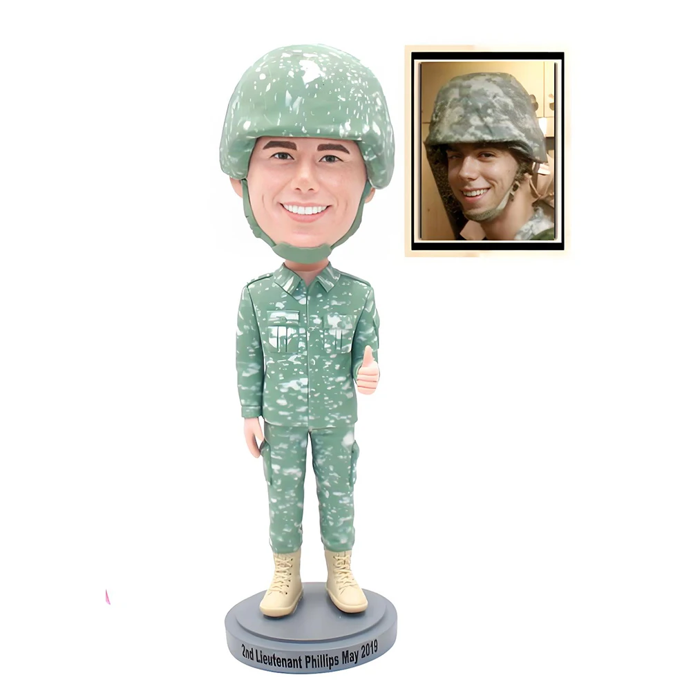 Custom Bobblehead, Personalized Handmade Army Figures, Camouflage Uniforms for Soldiers, Based on Pictures