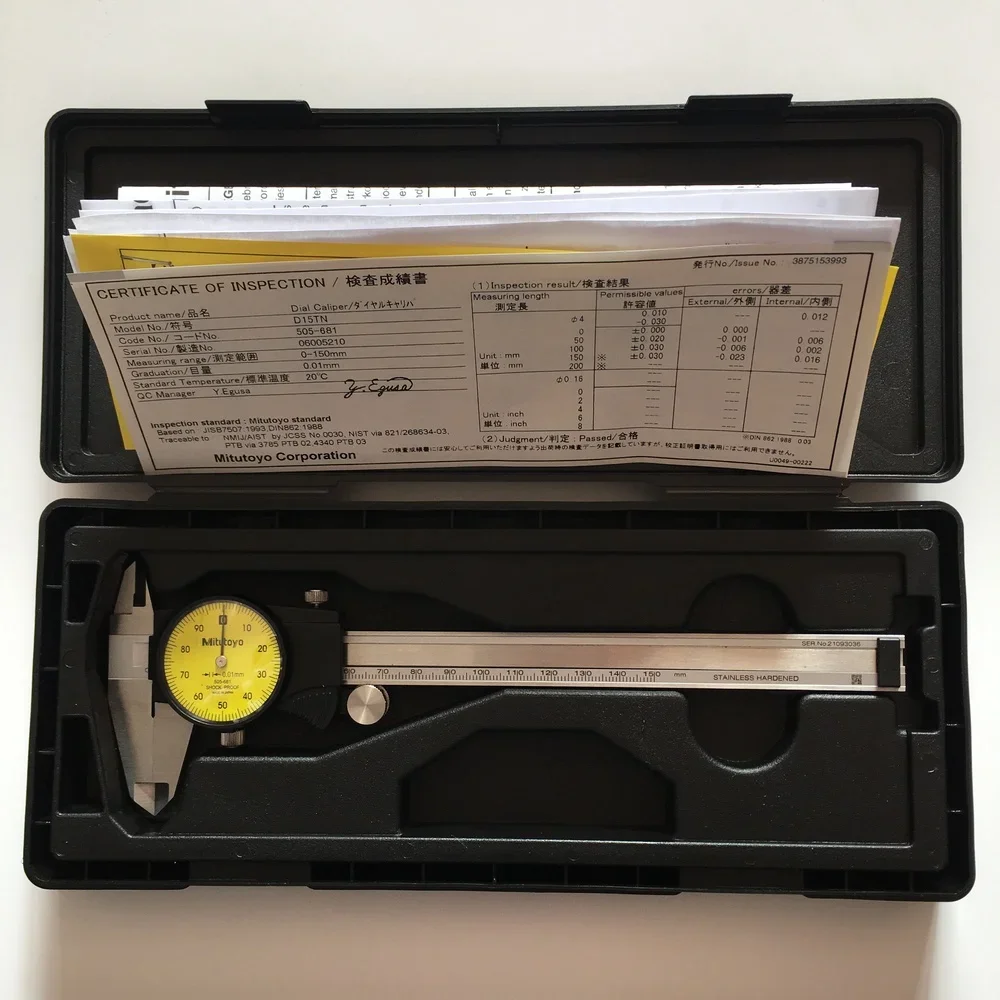 Imagem -06 - Mitutoyo-pinças Vernier de Ferramentas de Medição Caliper Dial Japão 0150 mm 0.01 505681 D15tn Aço Inoxidável