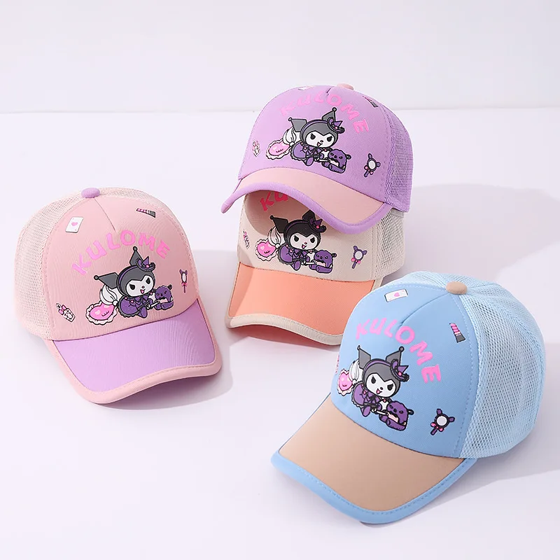 

Sanrio kuromi children's net cap cartoon boy duck tongue hat cute girl sunscreen thin section breathable baseball cap