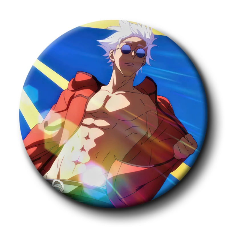Manga Character Satoru Gojo Enamel Pins Tinplate Round Anime