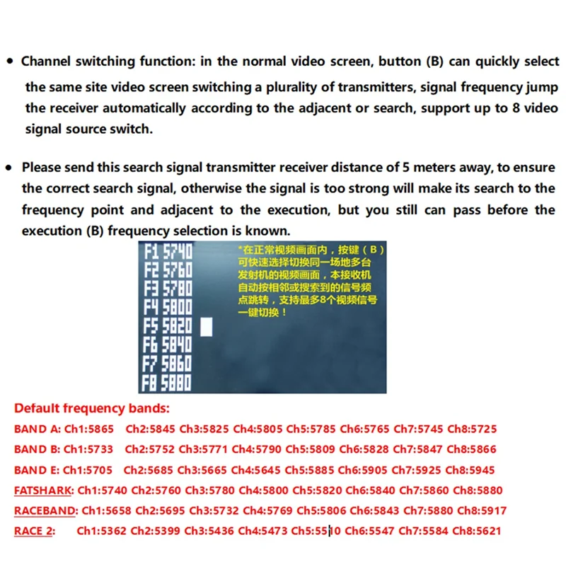 M05K RX5808 Modulo ricevitore doppio 5.8G Ricevitore FPV 5.8G/48CH Conversione di frequenza con un clic HD2/HD3 HDO per Fatshark Goggels Dur