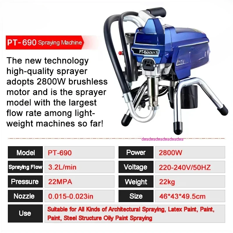 UTTER 895 3500W Profissional Pulverizador Airless de Alta Pressão Pulverizador de Pintura Elétrico Ferramentas de Pintura Pistola Airless