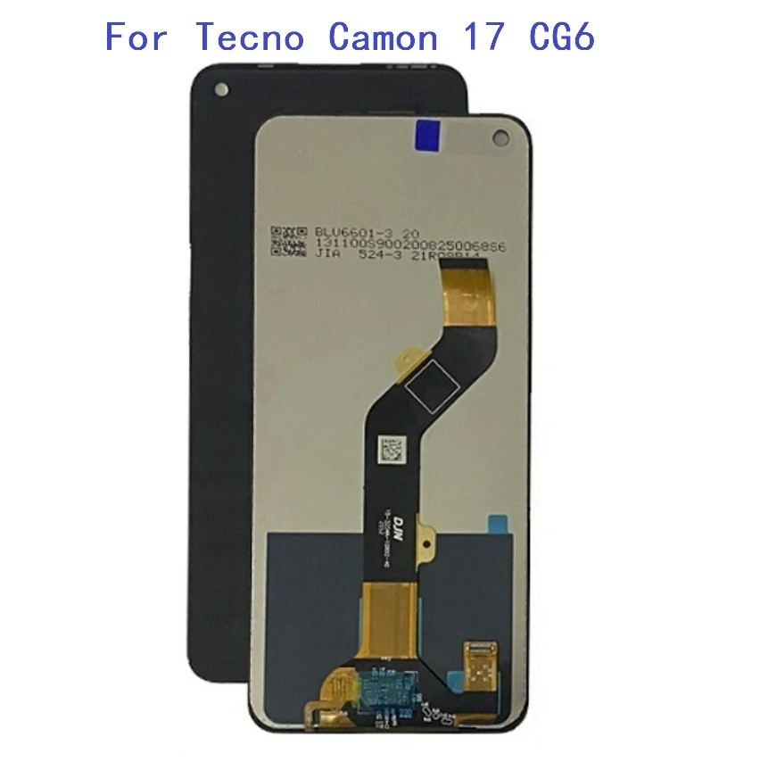 6.6 Inch Test Ok Black Color For Tecno Camon 17 CG6 LCD Display Touch Screen Digitizer Assembly Replacement