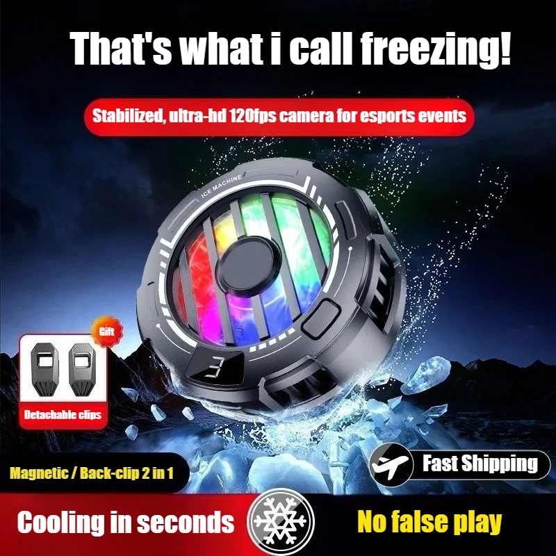 

S32 Magnetic & Back-clip Semiconductor Cooling Fan Radiator PUBG Game Cooler for IPhone Android Phone Accessories Cool Heat Sink