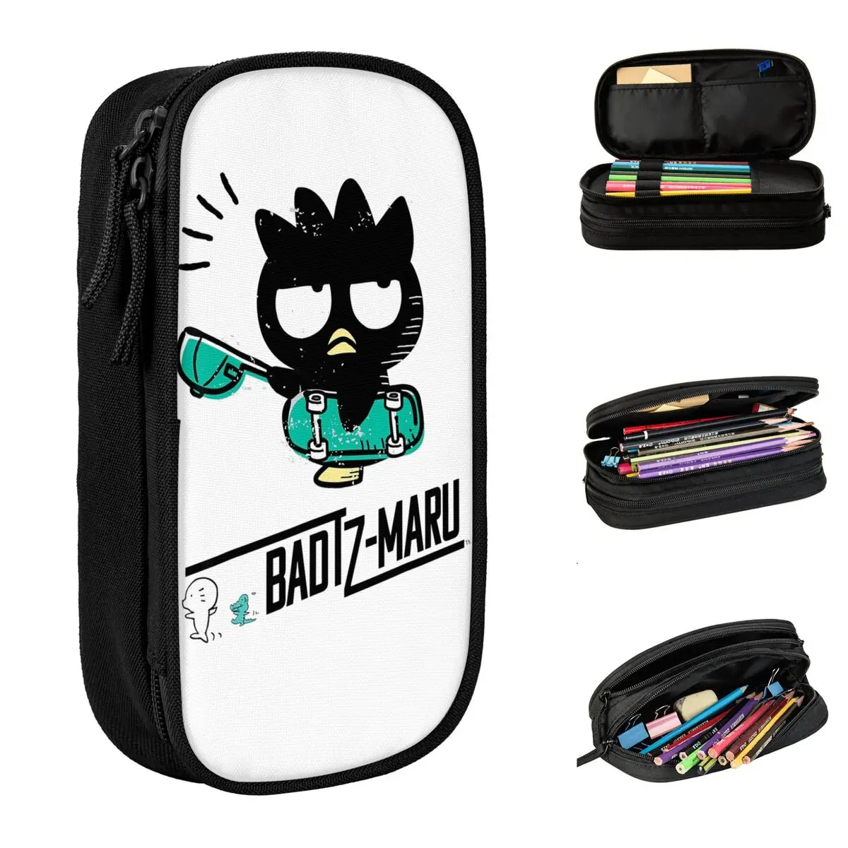 Penguin Badtz Maru Cartoon Pencil Case Pencilcases Pen Holder for Student Large Storage Bag Students School Gifts Stationery