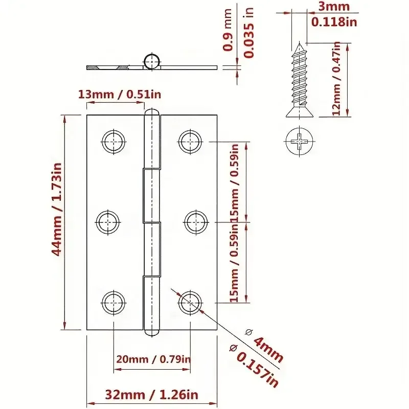 4pcs/set Stainless Steel Folding Hinge 2 Inch Door And Window Hinge Is Assigned Screws Home Furniture Hardware Door Hinge image 4