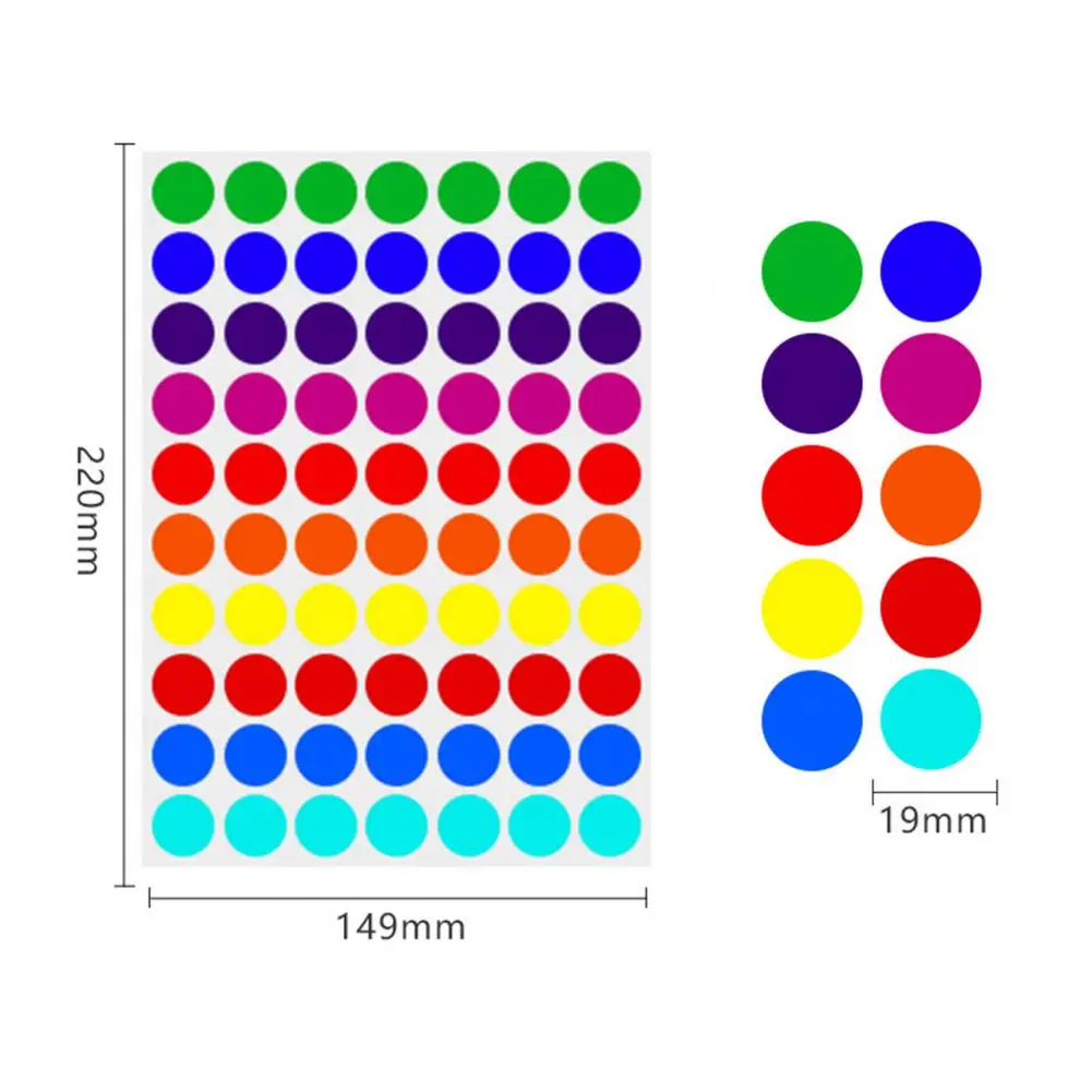 20 szt. Naklejek w kolorowe kropki samoprzylepne samoprzylepne wodoodporne DIY szeroko stosowane etykiety naklejane w kształcie koła