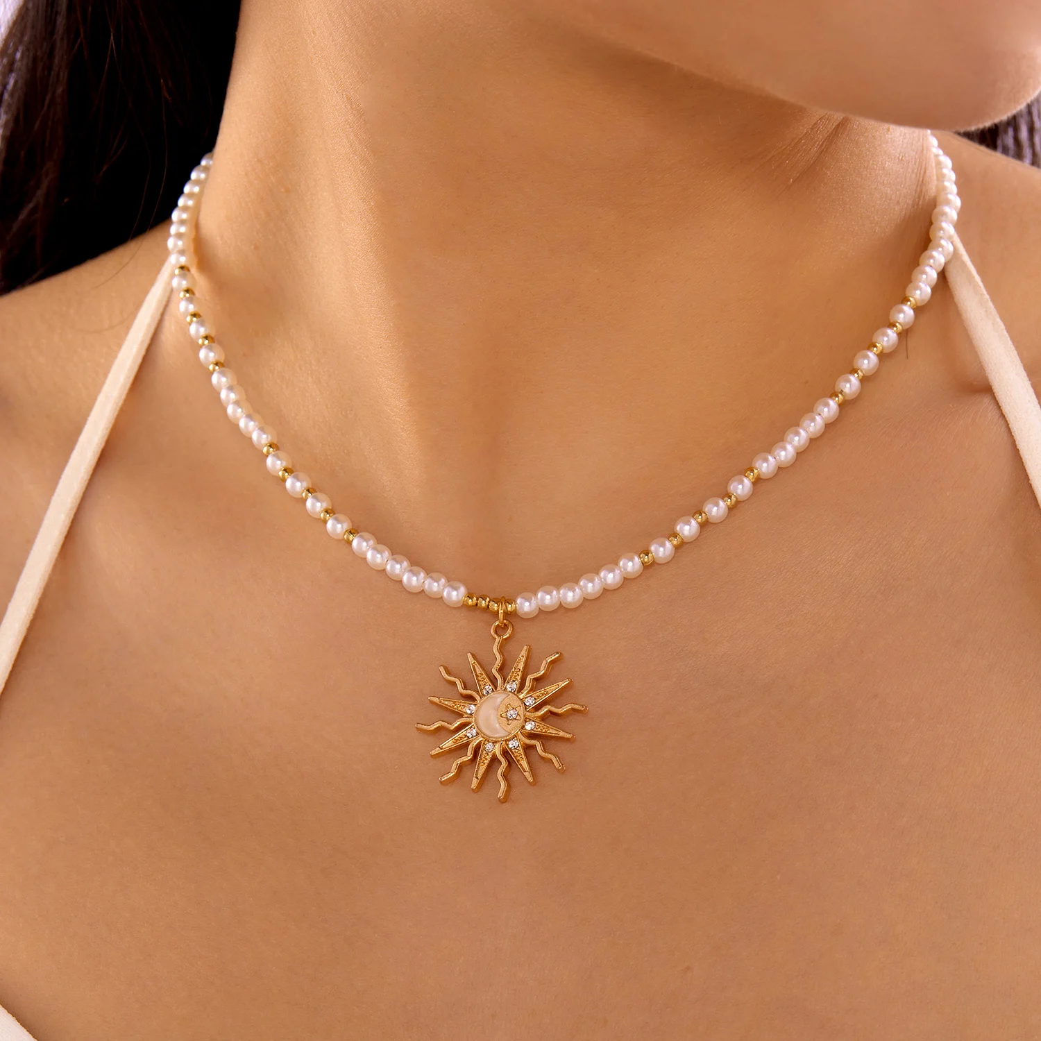 Mode Metall Sun Star Anhänger Halsketten für Frauen Böhmischen Bunte Perlen Kette Halsketten Handgemachte Exquisite Schmuck Geschenke – Detail 13