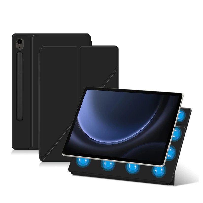 Magnetische Tablet-Abdeckung für Samsung Galaxy Tab S8 S9 Ultra 14,6 S7 S9 FE Plus 12,4 11 10,9 Zoll TB-X510 X516 X610 X616 Smart Case – Detail 2