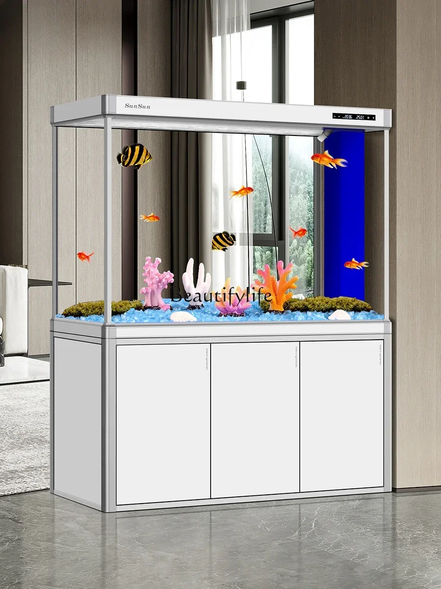55ld14 Living Room Intelligent Ecological Floor Home Entrance Large Super White Bottom Filter Aquarium