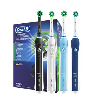 מברשת שיניים חשמלית Oral B Pro 4000 Sonic Clean מברשת שיניים נטענת 4 מצבי ניקוי חיישן לחץ אור עמיד למים