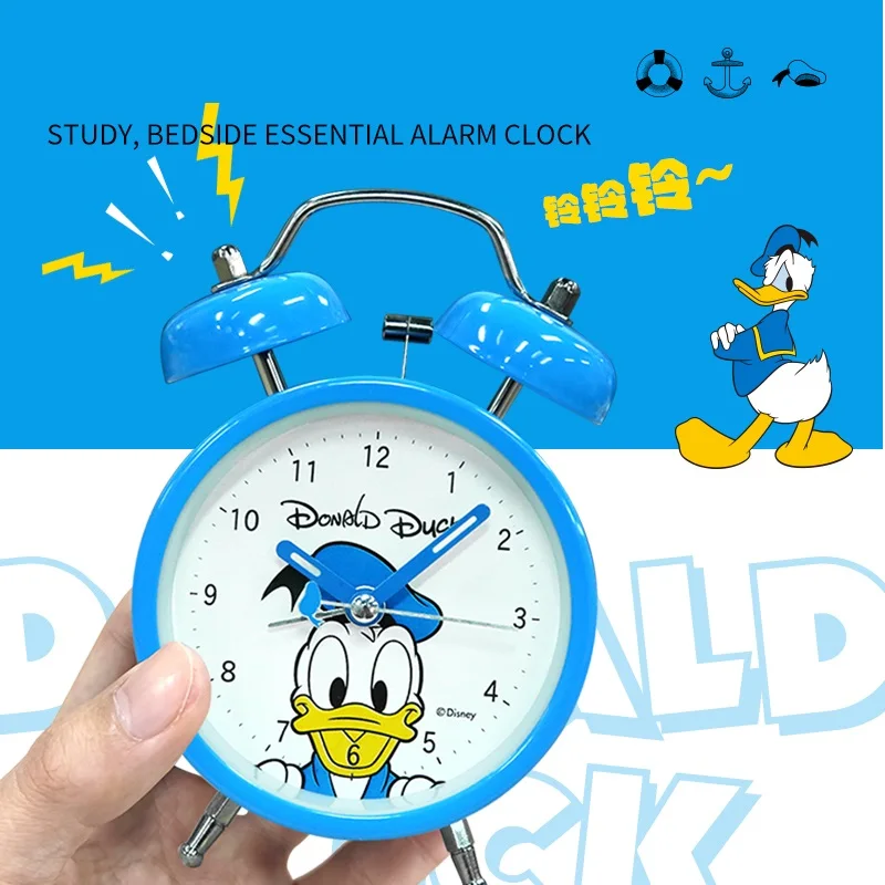 Disney-reloj despertador Original para niños, cronógrafo de 4 pulgadas, con dibujos animados, regalo para estudiantes, niños y niñas, Unisex