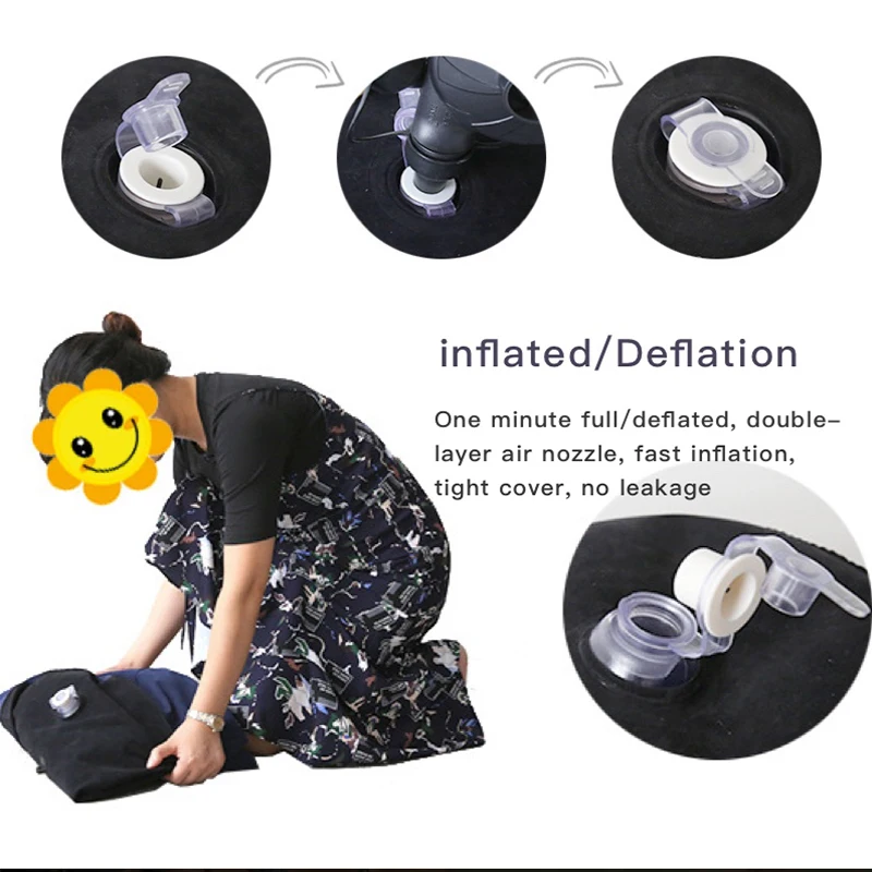 Multifunctional Inflatable Pillow Body Pillow Lumbar Yoga Pillow Travel Positions Support Air Cushion Triangular Pillow