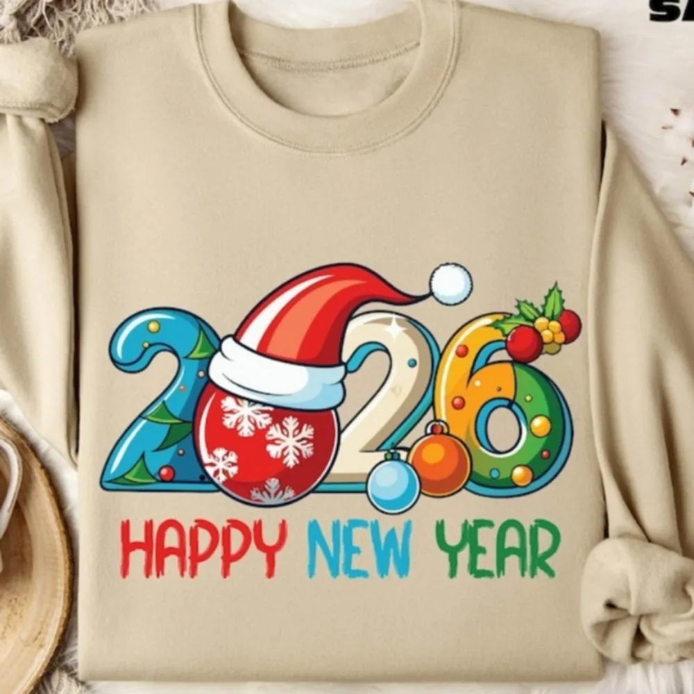 Bonne année 2026 sweat Bonjour 2026 femmes pull famille fête à capuche nouvel an pull nouvel an cadeau hauts sweat-shirt